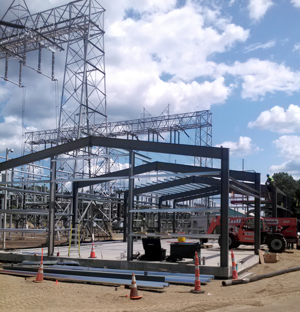 Commercial building steel frame construction by Crocker Building Company