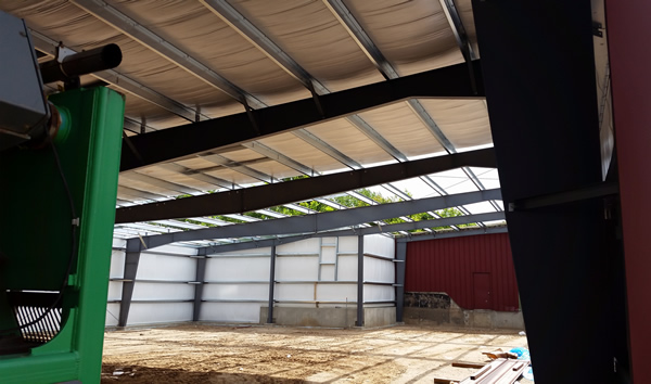 Pre-engineered metal building under construction by Crocker Building Company